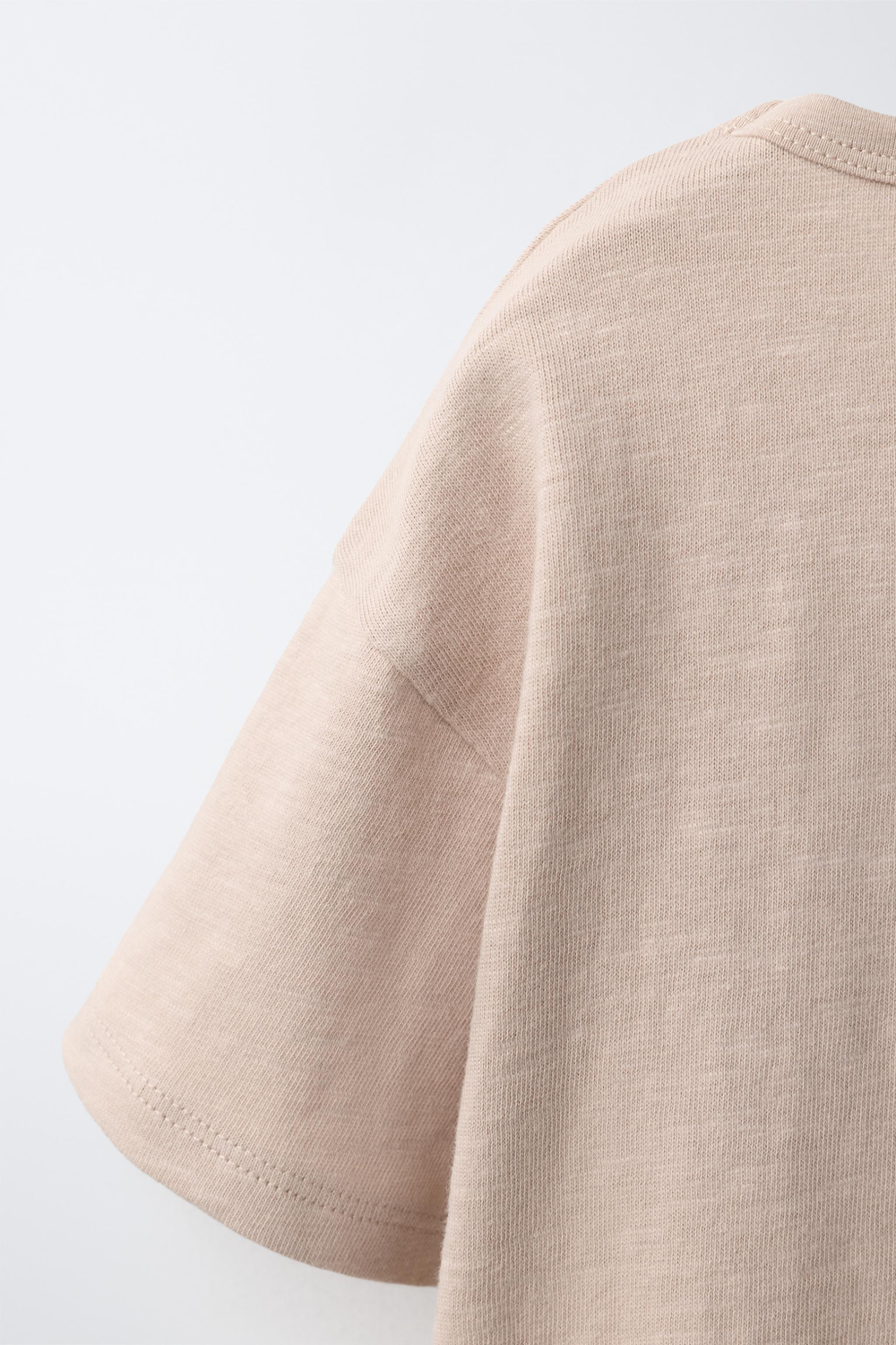 ZARA ОДНОТОННАЯ ФУТБОЛКА, РЫЖЕВАТО-КОРИЧНЕВЫЙ