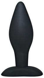 Чёрный анальный стимулятор Silicone Butt Plug Large - 12 см.