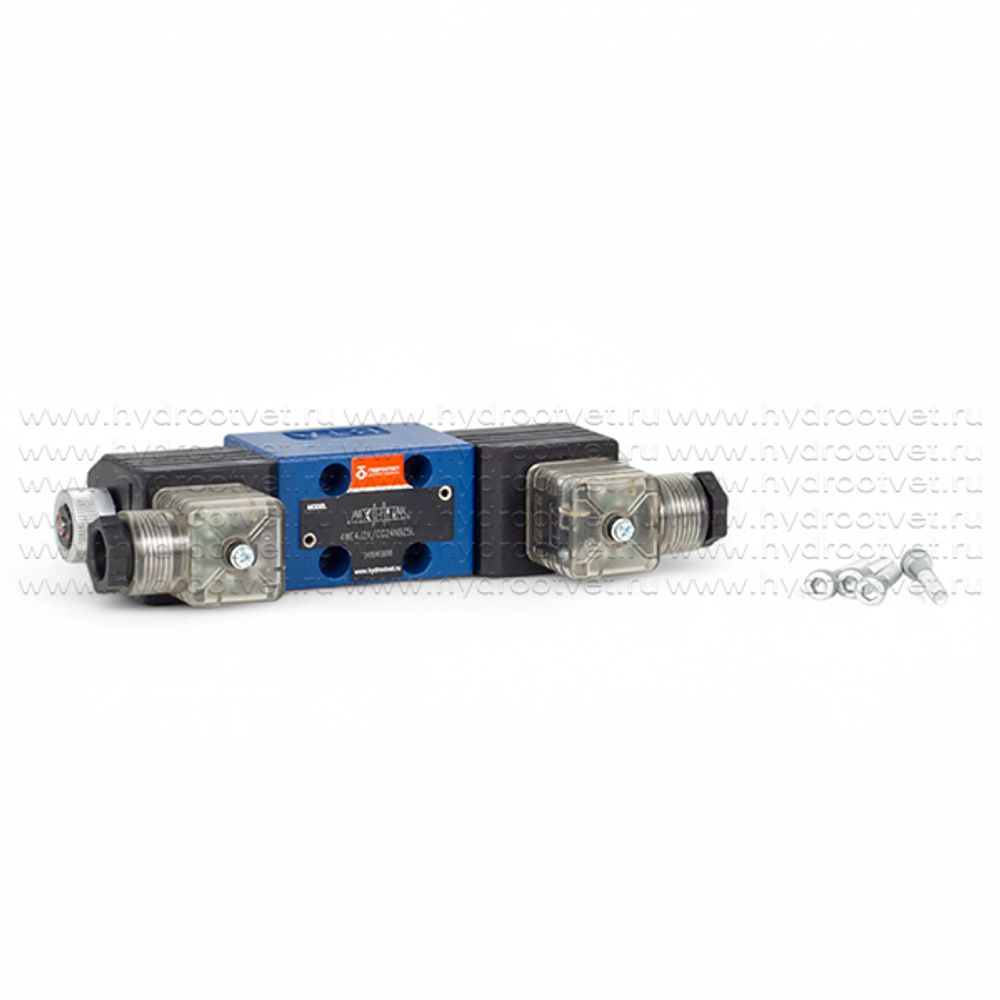 4WE4J2X/CG24N9Z5L - Гидрораспределитель золотниковый Ду 4 (CETOP02) с электроуправлением, схема J (34), электроуправление G24, возврат - пружинный