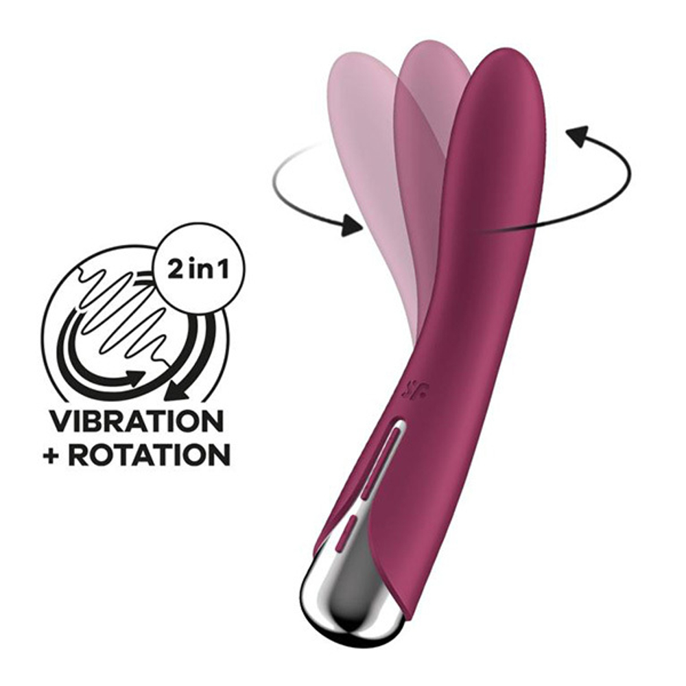 Малиновый вибратор 17,8см для G-точки Satisfyer Spinning Vibe 1 Rotating G-Spot Vibrator Fuchsia