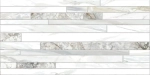 Настенная плитка ALMA Ceramica TWU09MRC017 Mercury 50x24.9 белая / серая глянцевая рельефная под полосы