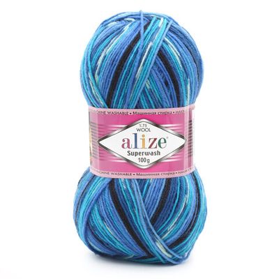 Пряжа Alize (Ализе) Superwash Comfort Socks / уп.5 мот. по 100 г, 420м, 4446 секционный A