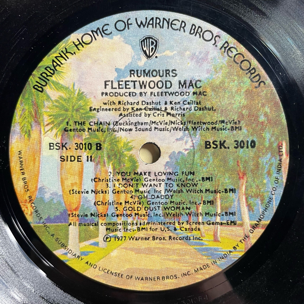 Винтажная виниловая пластинка LP Fleetwood Mac Rumours (Индия 1977)