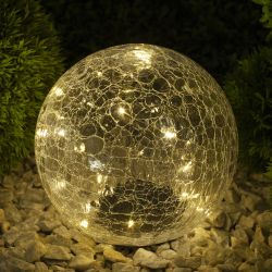 Светильник уличный ЭРА ERASF08-25 Шар на солнечной батарее 20 LED 20 cм | Садовые декоративные светильники