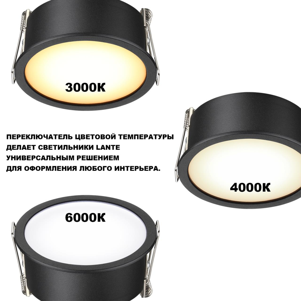 Встраиваемый светодиодный светильник Novotech LANTE 359880 18Вт 3000/4000/6000К 100-265В IP20