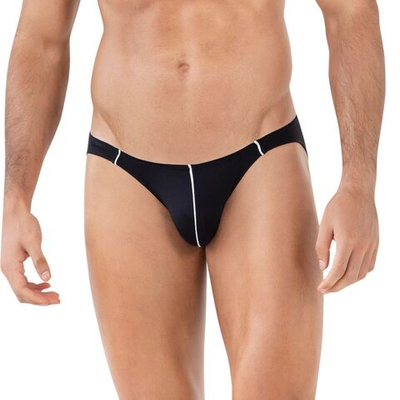 Черные трусы-слипы с узким бочком Mente Brief Bikini (Размер: XL) (Цвет: черный)
