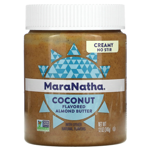 MaraNatha, органическая миндальная паста, кокос, сливочный вкус, 340 г (12 унций)