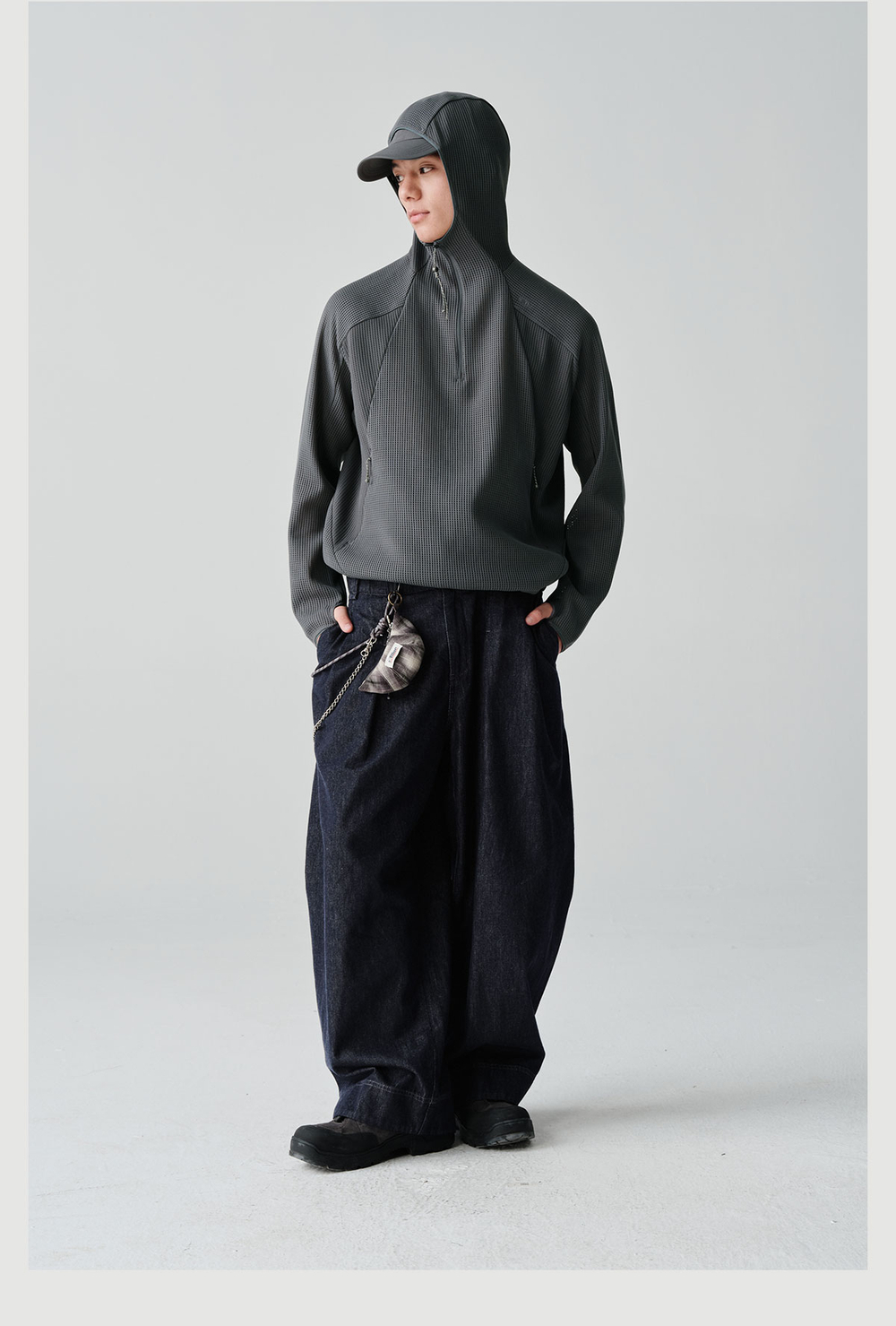 Худи Nothomme BlueMonte Half-zip Waffle графит