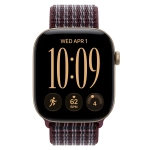Умные часы Apple Watch Series 12 GPS, 46mm, Light Gold Aluminum Case with Burgundy Plaid Sport Loop