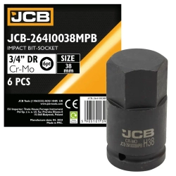 Головка-бита ударная 6-гранная 3/4'', 38мм JCB JCB-26410038MPB
