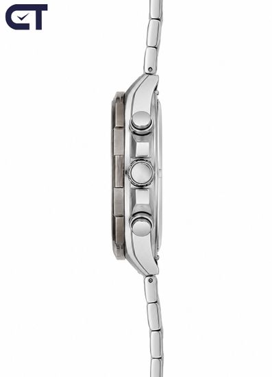 CASIO EFR-539DE-8AVUDF EDIFICE мужские наручные часы — крупный хронограф с серым циферблатом и выразительным безелем