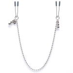 Зажимы для сосков на нитке бусин At My Mercy Chained Nipple Clamps (Цвет: серебро)