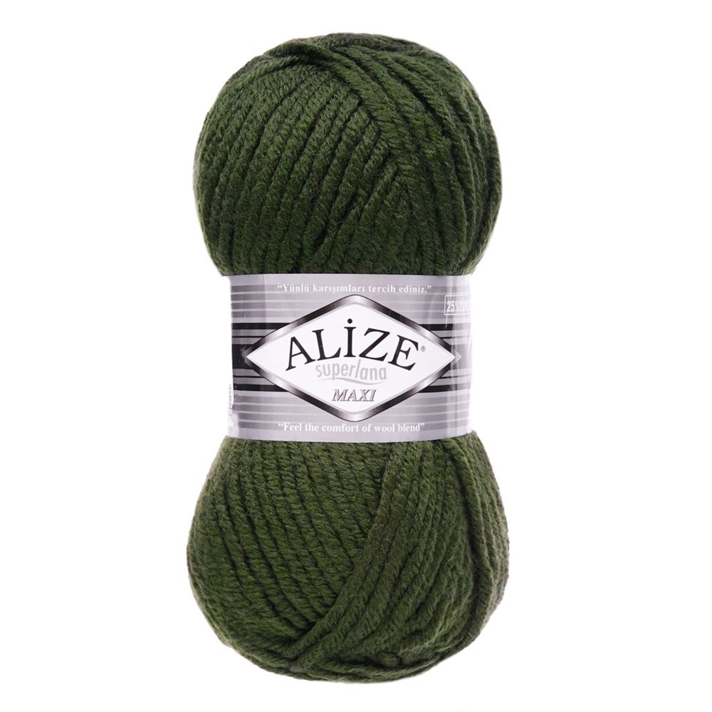 Пряжа Alize (Ализе) Superlana Maxi / уп.5 мот. по 100 г, 100м, 241 темно-зеленый A