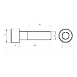 Винт DIN 912 А4 M 4х60 в упак 100 шт с цилиндрической головкой, внутренний шестигранник, неполная резьба