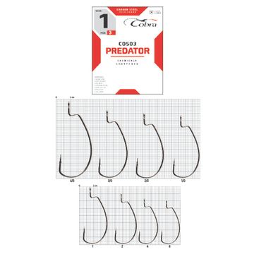 Крючки офсетные Cobra L-WORM CO503 №2, 3 шт.