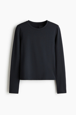 Спортивный топ DryMove™ — длинные рукава, приталенный крой - H&M