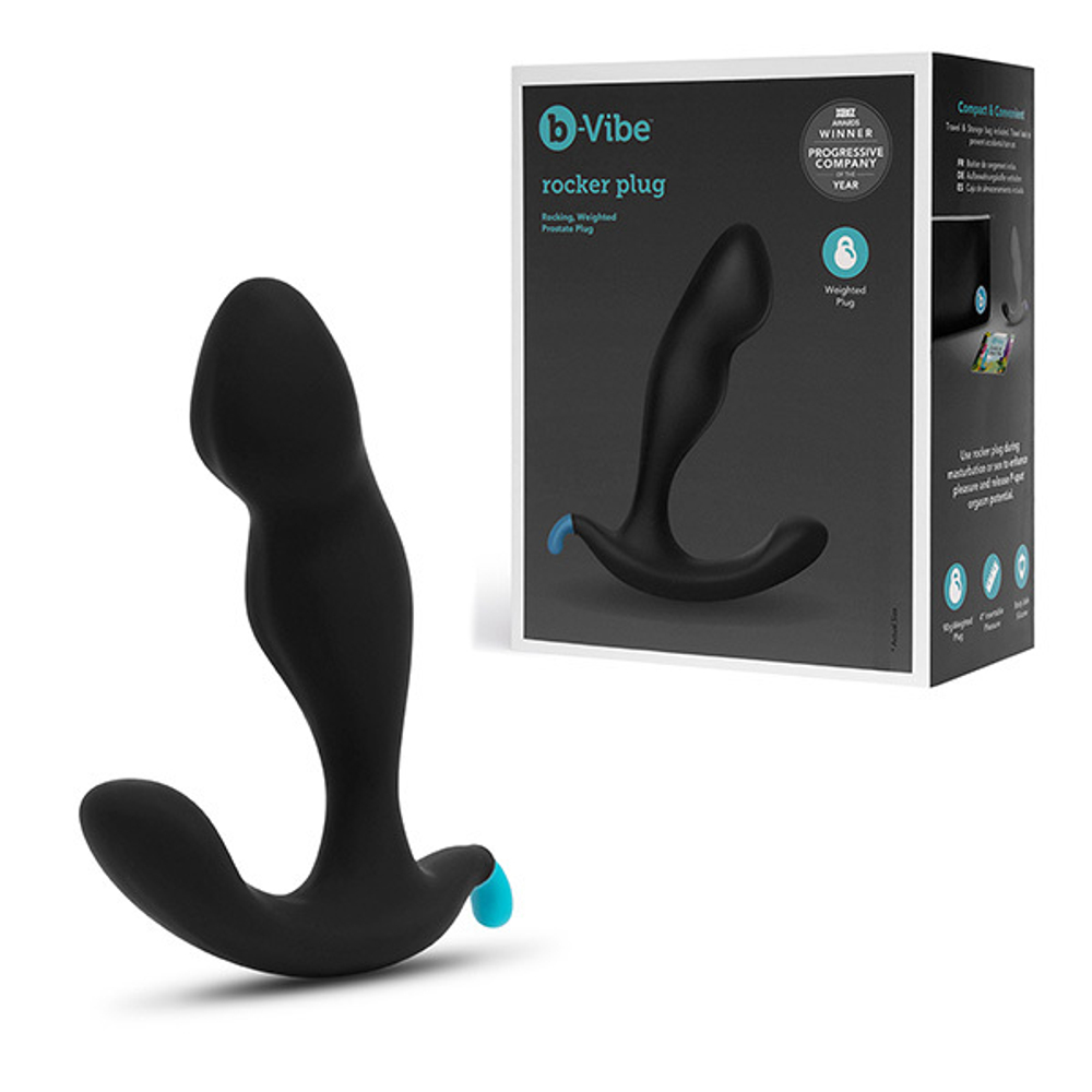 Утяжеленный анальный стимулятор 12см b-Vibe Rocker Plug Black BV-047-BLK