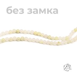 Нить бусин оникс белый 4 мм