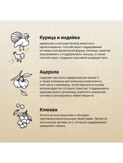 NATURA для собак средних пород курица и индейка 640г