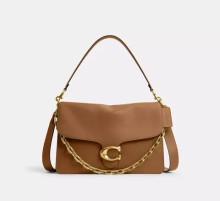 COACH СУМКА ЧЕРЕЗ ПЛЕЧО TABBY CHAIN 35, МЕДОВО-КОРИЧНЕВЫЙ