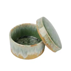 Емкость для подачи 210 мл с крышкой d 10 см h5,2/3,2 см Green Malachite Box Frutti di Mare P.L. [1]