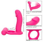 Розовая вибронасадка для двойного проникновения California Exotic Novelties Silicone Rechargeable Double Diver SE-1844-15-3