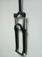 Вилка амортизационная TRIX 27.5"х1-1/8", алюминий, пружинно-эластомерная, безрезьбовой шток 260мм, ход 100мм, Disk тормоз, блокировка хода механическая, регулировка преднагрузки, матовая черная