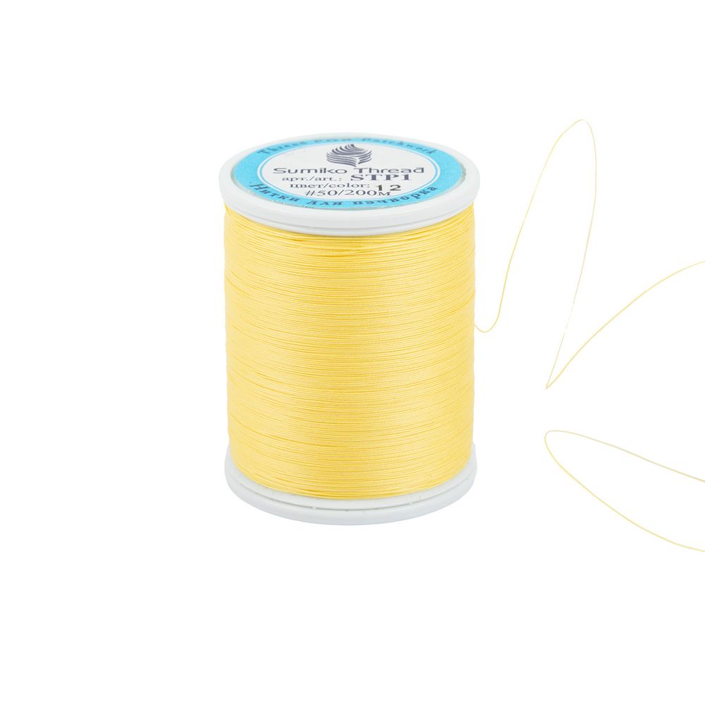 Нитки для пэчворка SumikoThread 200 м, (219 ярд), 12 желтый