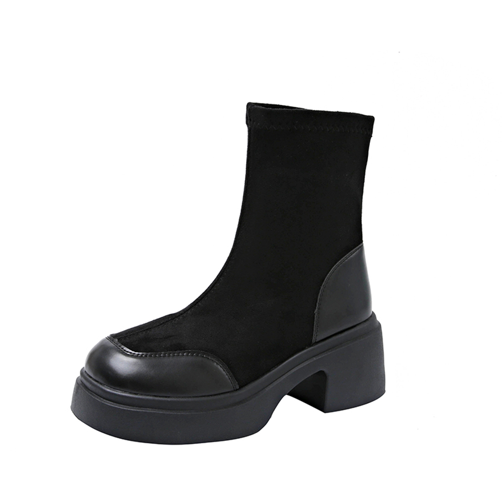 NX DOUGHNUT Crew Sock Boots 7.5cm Women"s Black