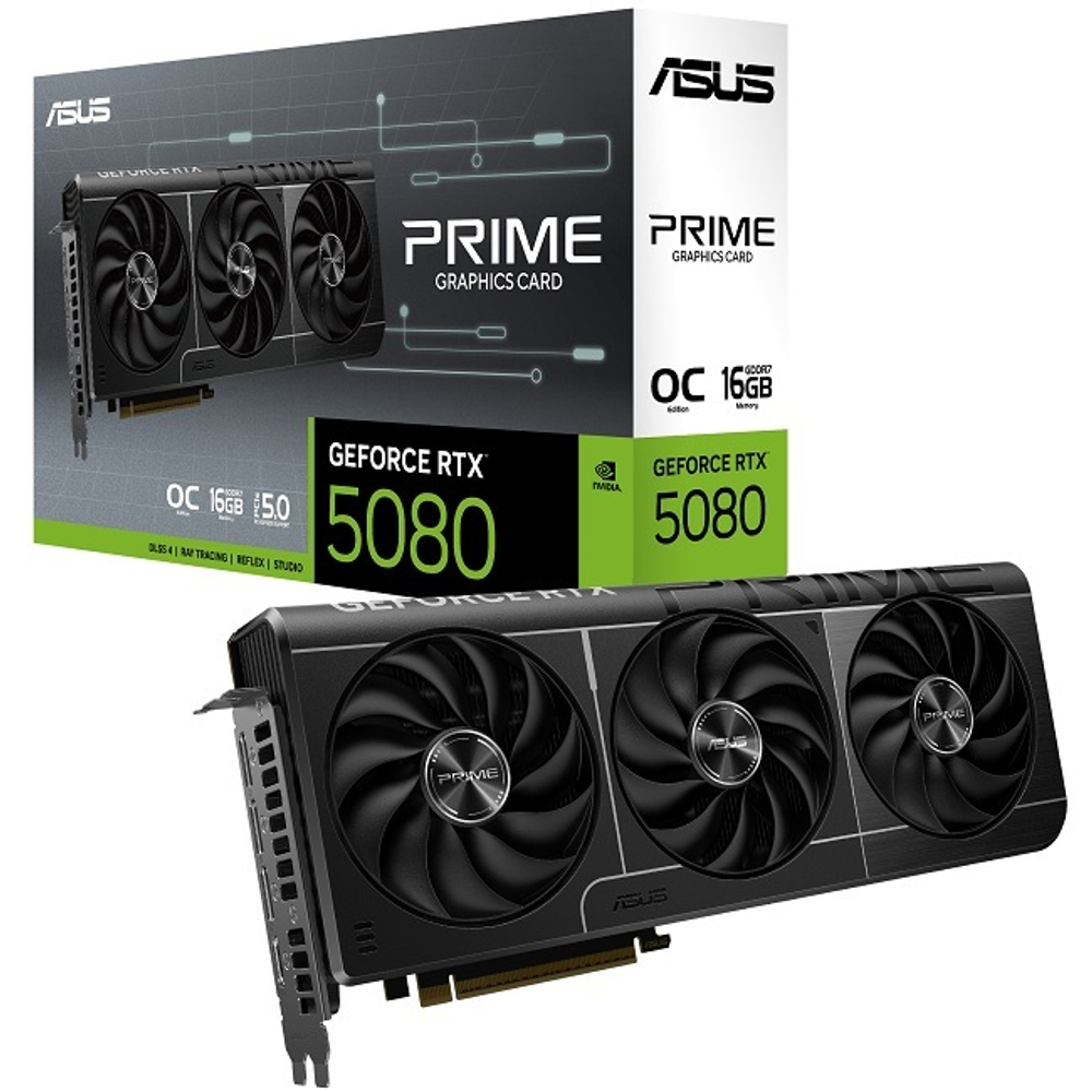 Видеокарта ASUS GeForce RTX 5080 PRIME OC 16GB (PRIME-RTX5080-O16G), (90YV0LX0-M0NA00)