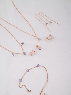 Кулон-кубик Миражи с сиреневым кристаллом Swarovski