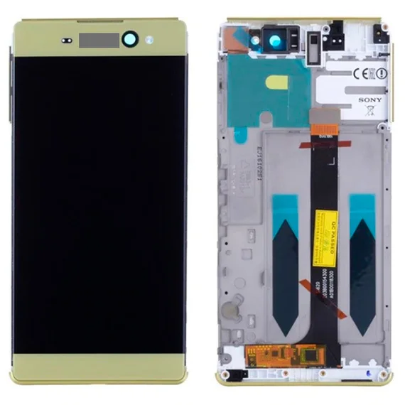 Дисплей для Sony C6 Xperia XA Ultra в сборе с тачскрином на рамке (Gold)