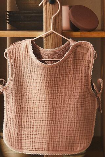 ZARA HOME ДЕТСКИЙ ХЛОПКОВЫЙ НАГРУДНИК, РОЗОВЫЙ