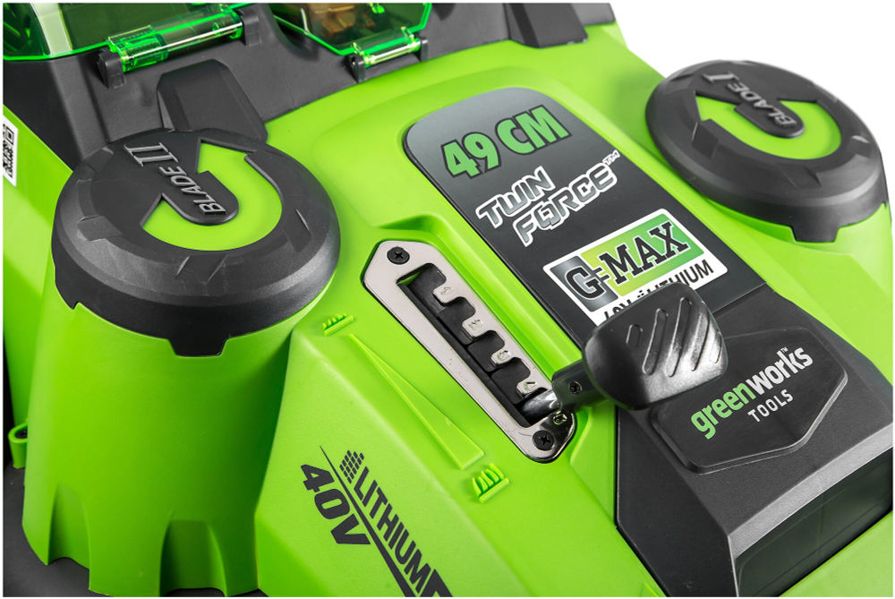Газонокосилка аккумуляторная GREENWORKS TwinForce G40LM49DB 40В,49см,без АКБ и ЗУ (2500207)