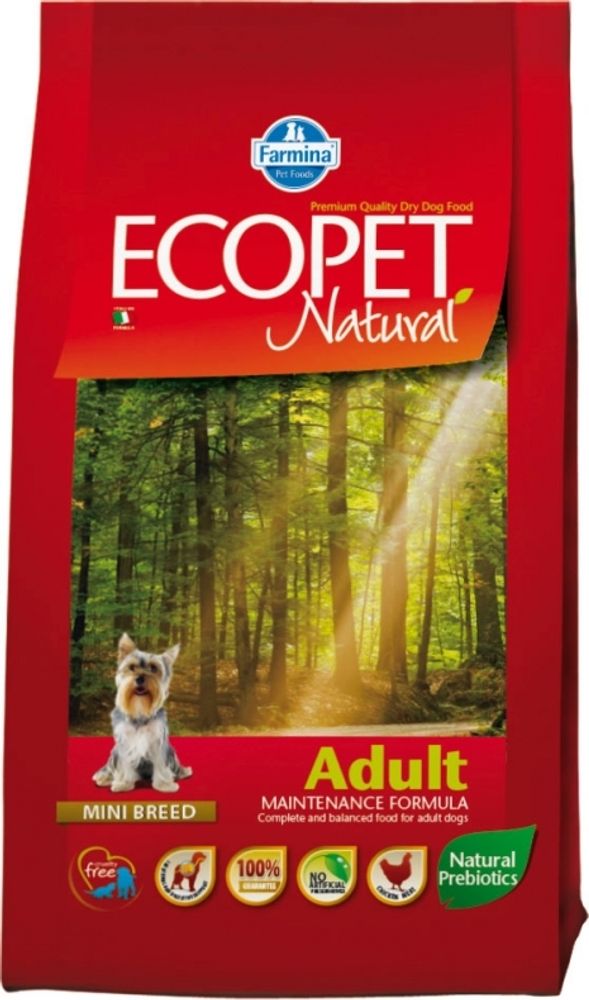 Сухой корм Farmina Ecopet Natural Adult Mini, для взрослых собак маленьких пород, с курицей, 12 кг Сухой корм Farmina Ecopet Natural Adult Mini, для взрослых собак маленьких пород, с курицей, 12 кг
