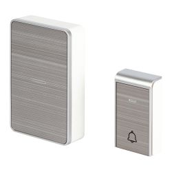 Звонок дверной Intro MP103S беспроводной LED подсветка IP44 150 м серебряный 38 мелодий | Intro