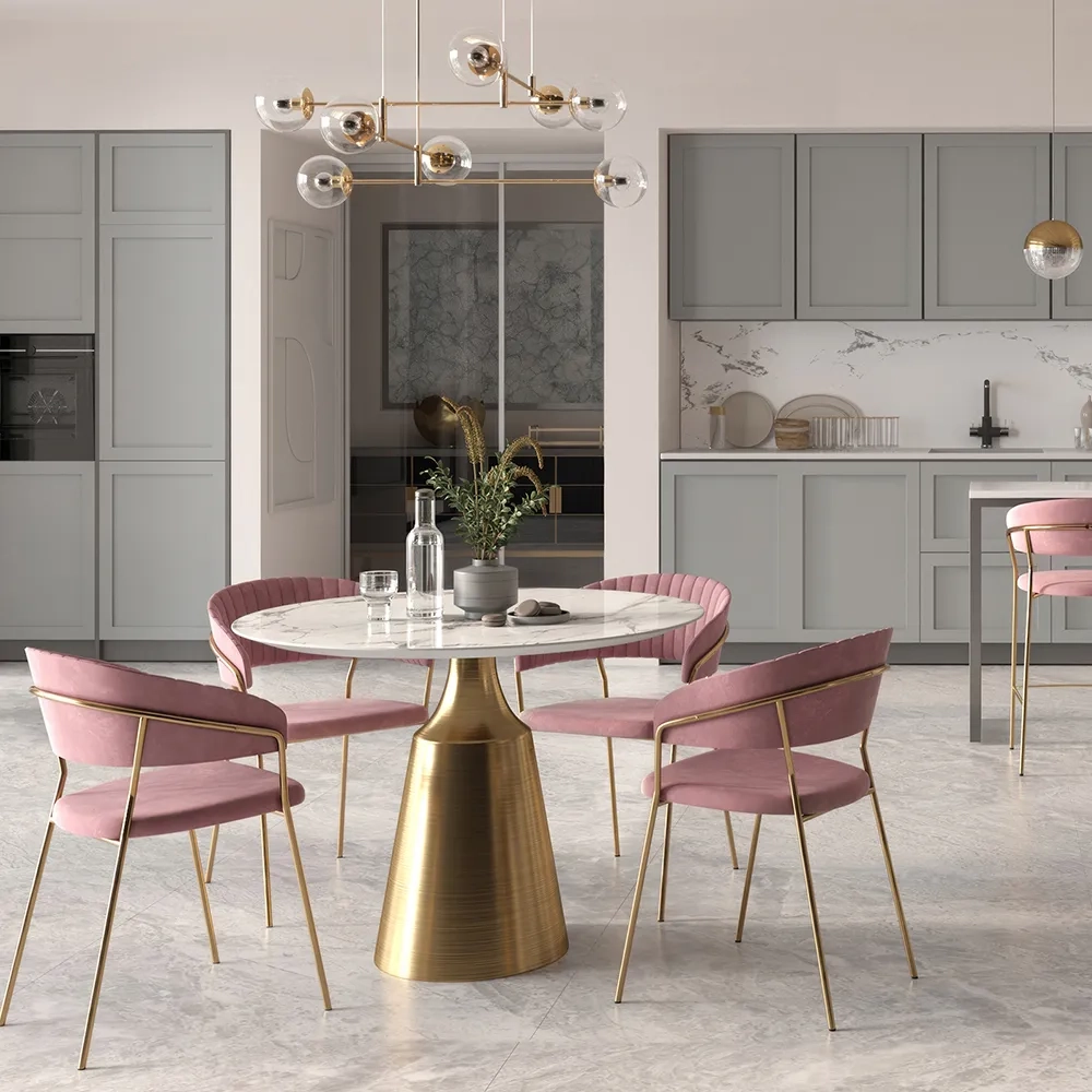 Комплект из 2-х стульев Bradex Home Turin пудровый с золотыми ножками