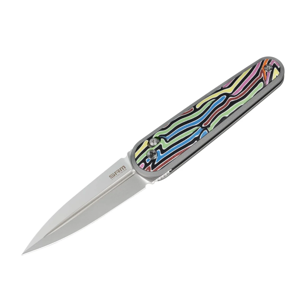 Нож складной SRM 251MB-GX Twin Beadblast (N690, Rainbow G10/Aluminium)