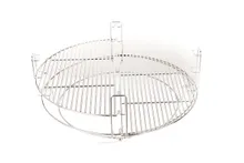 Керамический гриль Kamado Joe Classic III Stand Alone, 46 см (красный), на столе из дуба