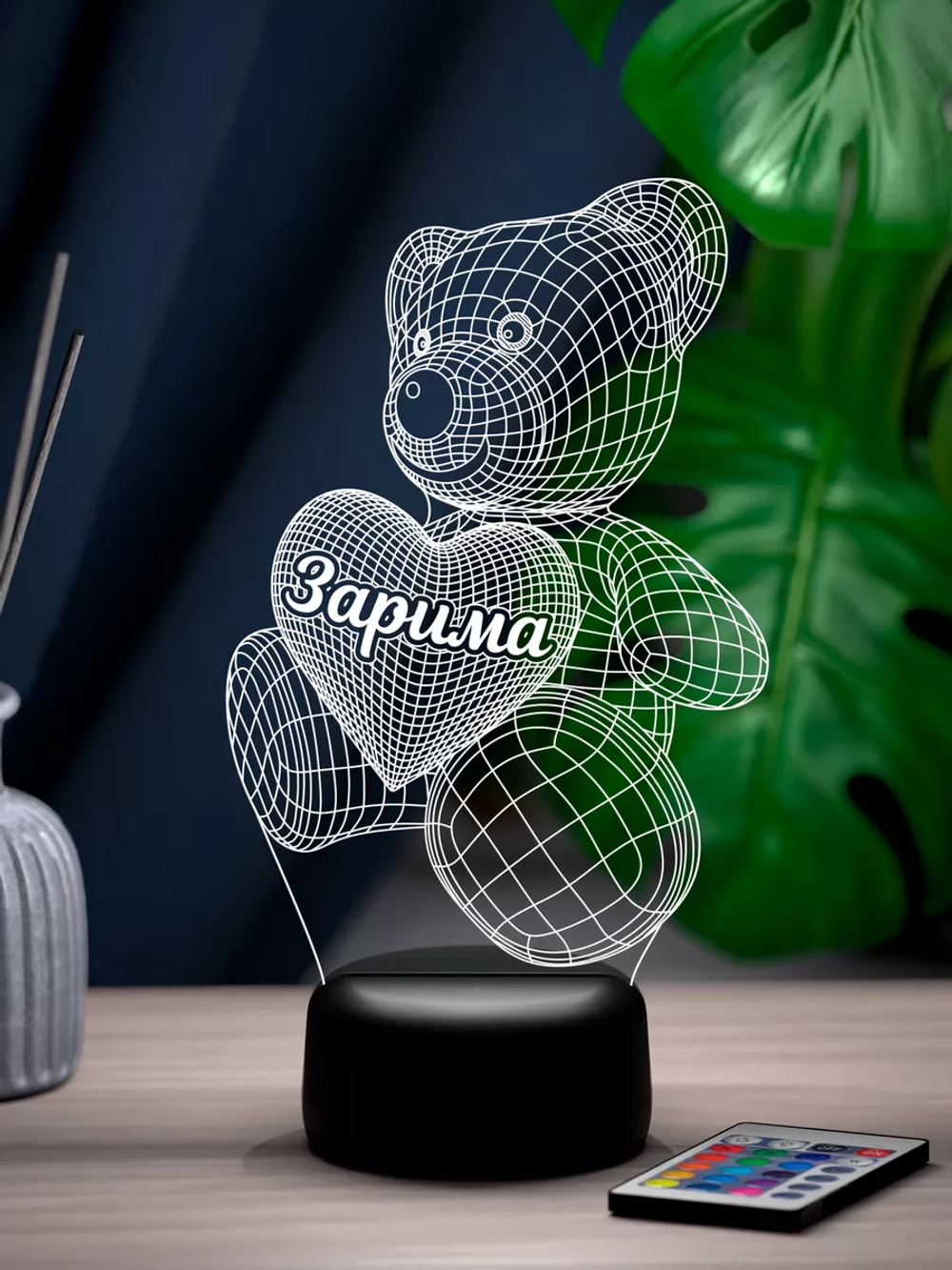 Ночник "Мишка с именем Зарима" - подарок девушке