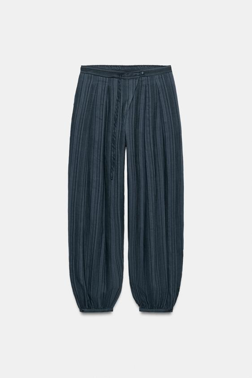 ZARA БРЮКИ-БАЛЛОНЫ В ПОЛОСКУ — ZW COLLECTION, ИНДИГО
