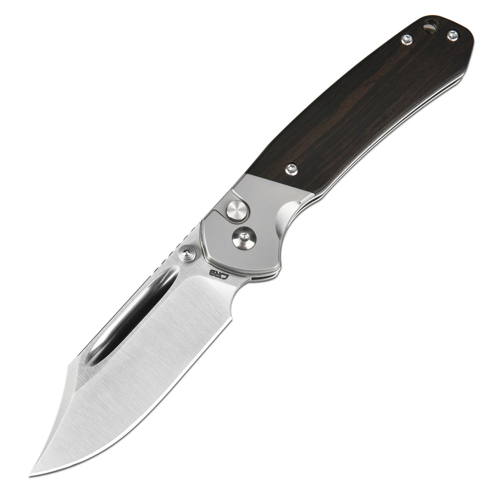 Нож складной CJRB J1942-EBN Pyrite Bowie, рукоять чёрное дерево, сталь AR-RPM9