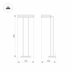 Светильник LGD-TENT-BOLL-H900-9W Warm3000 (GR, 110 deg, 230V) (Arlight, IP65 Металл, 3 года) 029978
