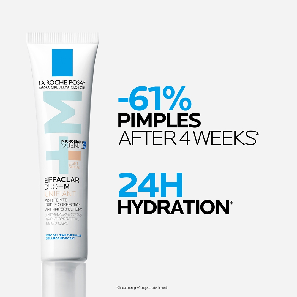 La Roche-Posay Effaclar DUO+M Unifiant - Легкий увлажняющий тонизирующий крем оттенок Light, 40 ml