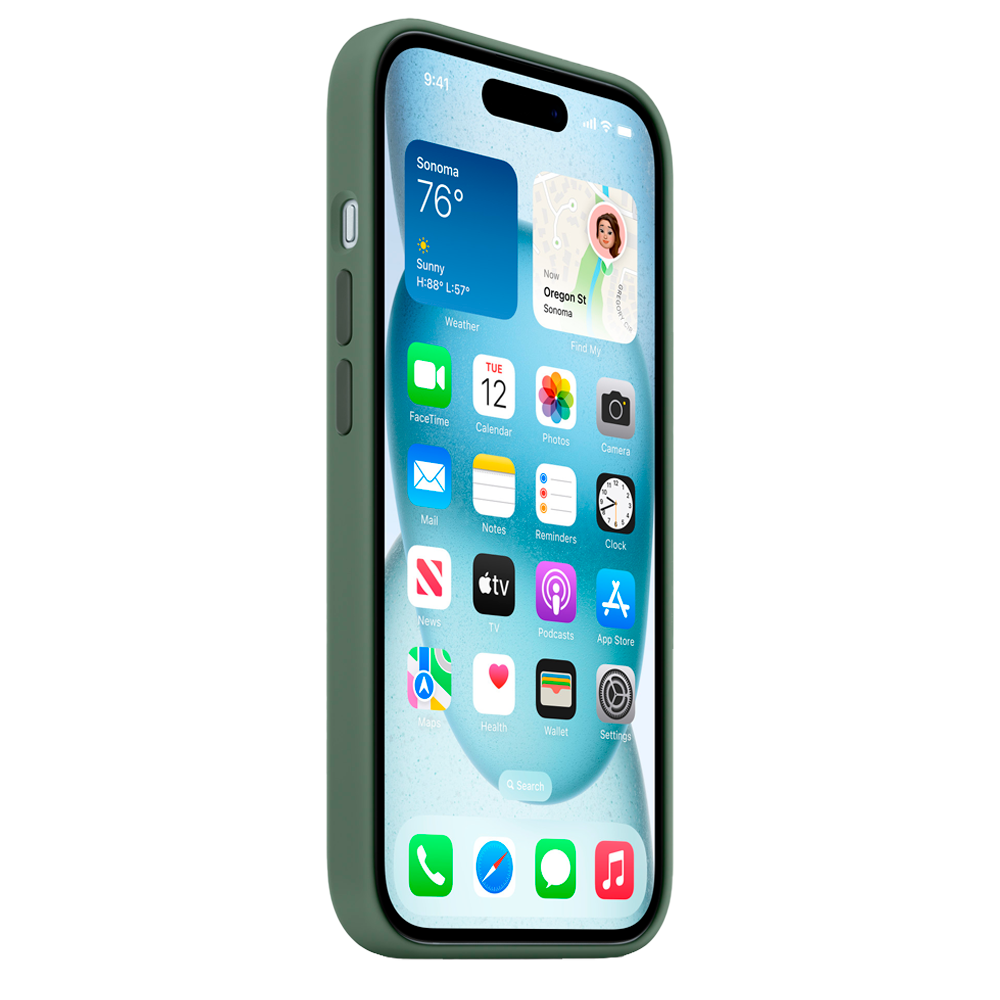 Силиконовый чехол с поддержкой MagSafe Apple Silicone Case для iPhone 15 Plus, Cypress (Кипарис)