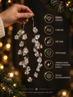 Новогоднее украшения на елку Подвеска из кристаллов