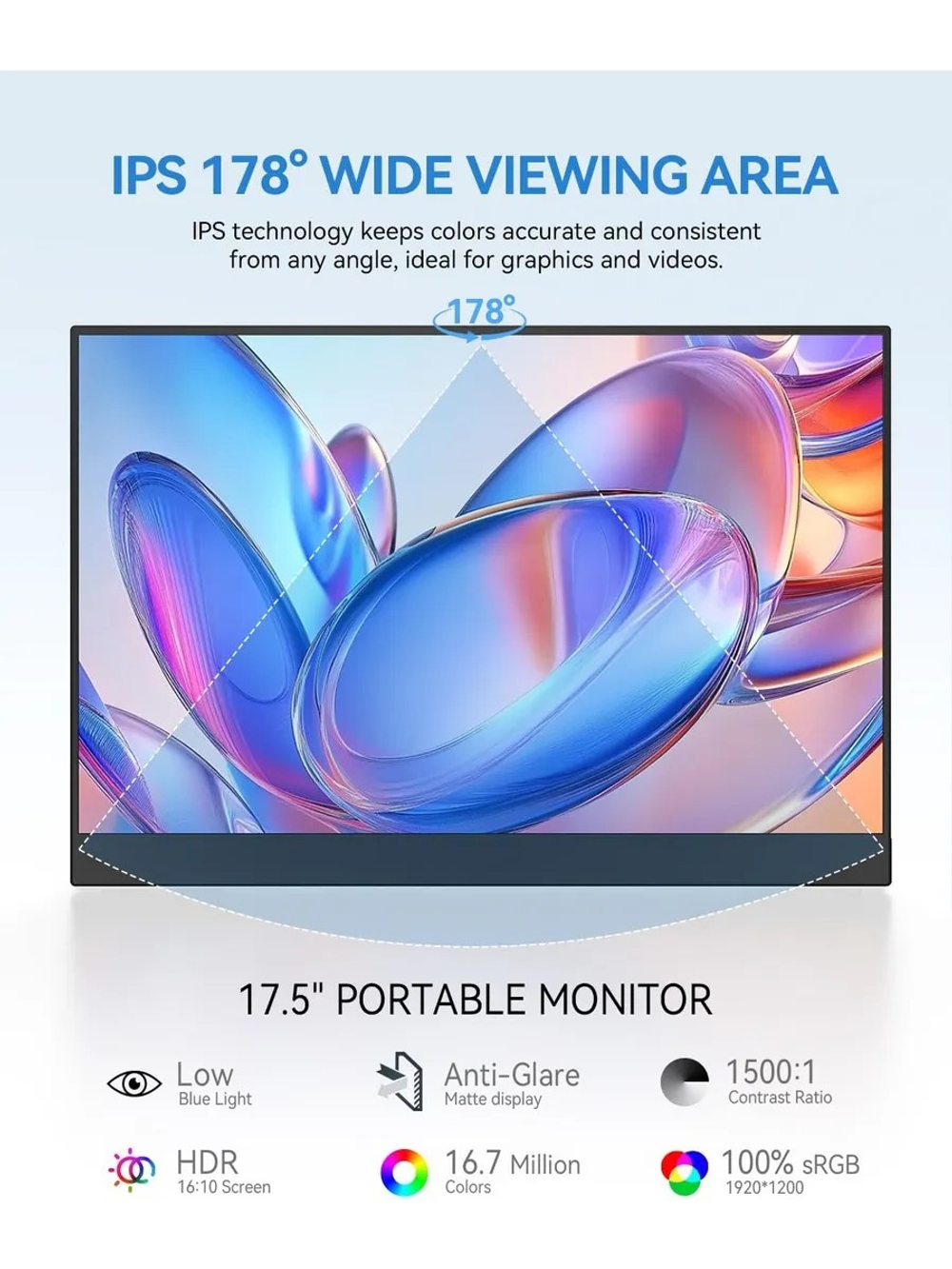 17.5" Портативный игровой монитор UPERFECT UBase17 1920x1200, 60 Гц, IPS