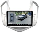 Магнитола для Chevrolet Cruze 1 2012-2015 (рамка серебро) - Teyes CC3-2K-360 на Android 10, Быстрая, 2K QLED, CarPlay, 4G SIM-слот, 4 камеры в комплекте