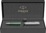 Шариковая ручка Parker Sonnet Essentials Green SB Steel CT 2169365, цвет чернил black, стержень: M, в подарочной упаковке.