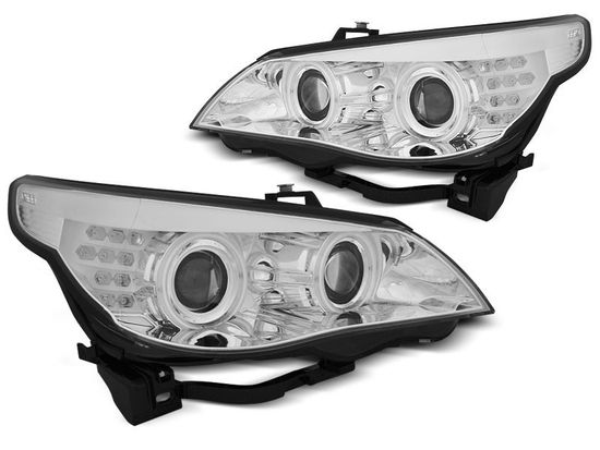 Передние фары Angel Eyes для BMW 5 E60 / E61 (03-07) CCFL Chrome